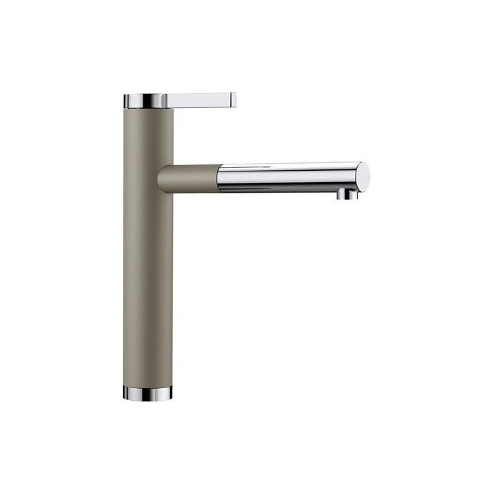 Kitchen (sink) faucet with pull-out hose BLANCO Linee-S, volcanic gray / chrome