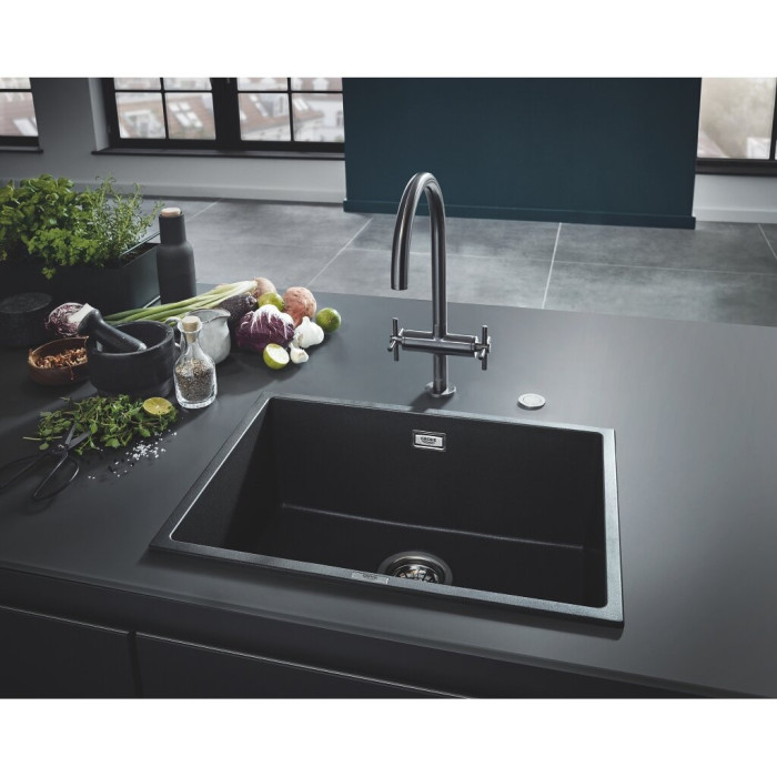 Komposiitne kraanikauss GROHE K700U 533x457 mm graniitmust, 31654AP0