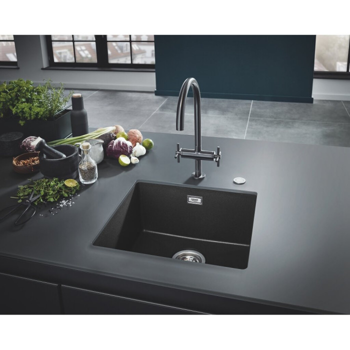 Composite sink GROHE K700U 533x457 mm granite black, 31654AP0