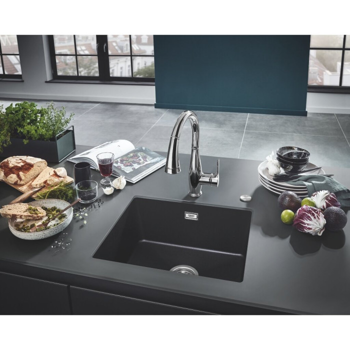 Komposiitne kraanikauss GROHE K700U 533x457 mm graniitmust, 31654AP0