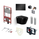 Rippuv WC koos bidetifunktsiooniga TECE (10 in 1) SET1 Rimless koos istekoha ja kaanega komplektis koos peidetud raamiga ja nupu