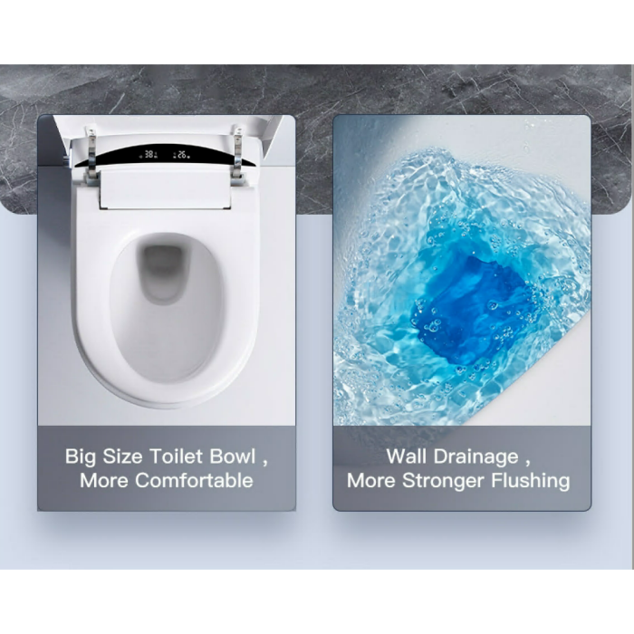 Hanging toilet with bidet function TECE (10 in 1) SET1 Rimless with seat and lid included with a concealed frame and button