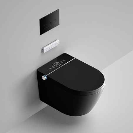 Hanging toilet with bidet function Rimless with seat and lid