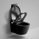 Rippuv WC koos bidetifunktsiooniga Rimless, istme ja kaanega