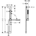 Dušikapi komplektid HANSGROHE Pulsify S 663 mm 1jet EcoSmart, 24372670