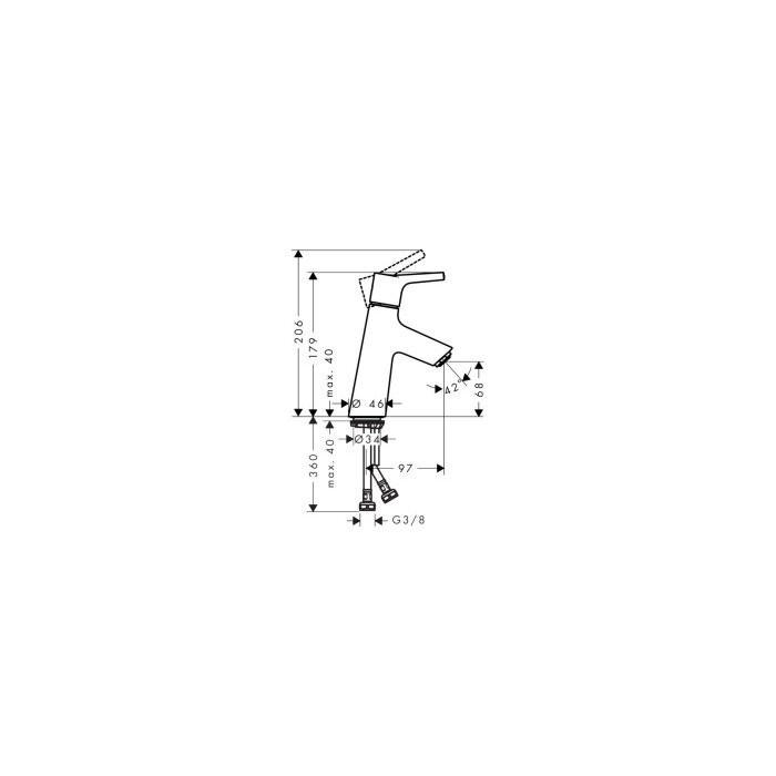 Смеситель для раковины HANSGROHE Talis S 80 CoolStart, 72014000