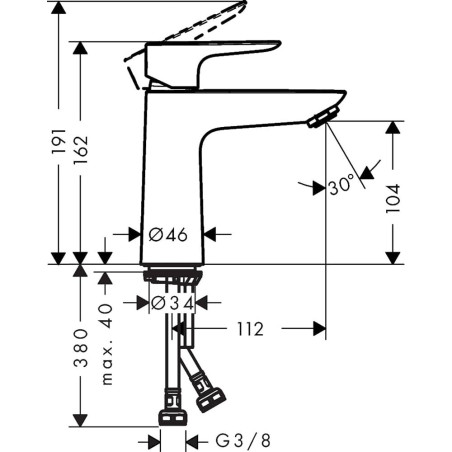 Käesurve segisti HANSGROHE Talis E 110, 71712990