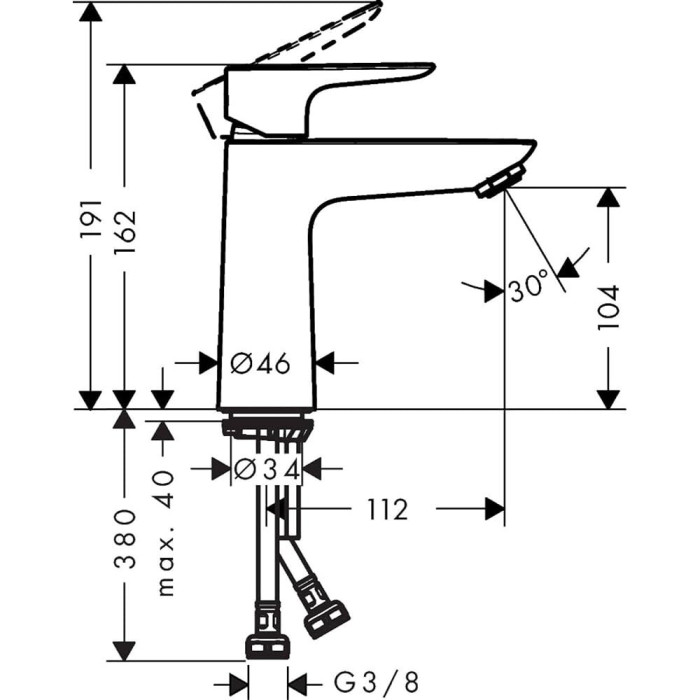 HANSGROHE Talis E 110 Basin Mixer, 71712990
