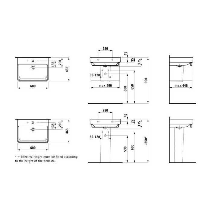 Valamu LAUFEN Pro S, 600 x 465, H8109630001041
