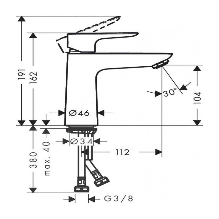 HANSGROHE Talis E 110 Basin Mixer, 71712140
