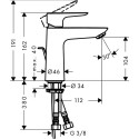 Смеситель для раковины с донным клапаном HANSGROHE Talis E 110, 71710700