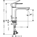 Смеситель для раковины с донным клапаном HANSGROHE Reblis E 110 CoolStart, 72589000