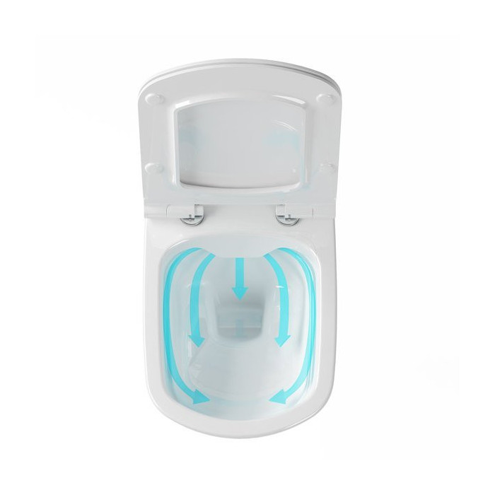 Rippuv WC-pott RAVAK Classic RimOff õhukese kaanega Classic SLIM soft close, GL20X01671
