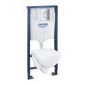 Potinkinis tualetiraami GROHE Rapid SL Solido 4 in 1 + riputatav tualett pehme sulgemise kaanega