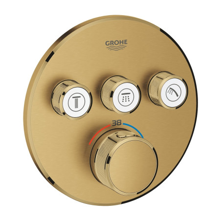 Built-in thermostatic shower mixer GROHE Grohtherm SmartControl 3 outlets, brushed cool sunrise, 29121GN0