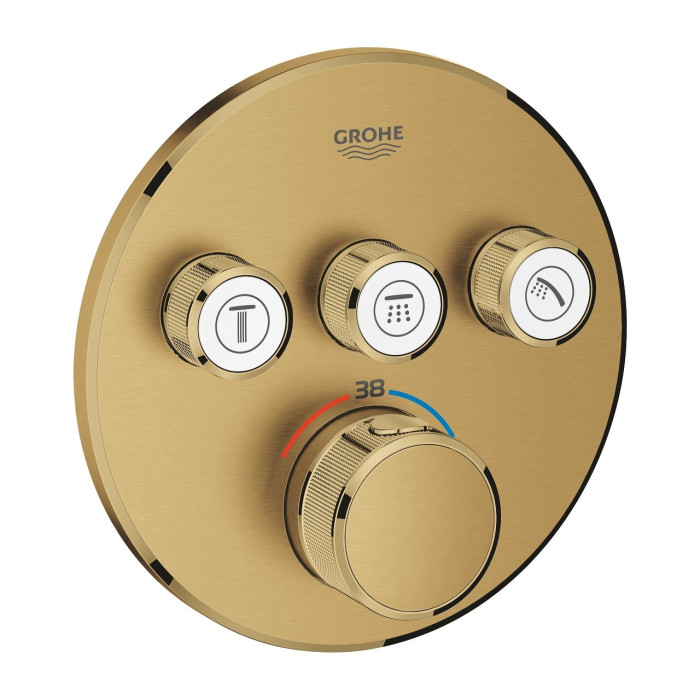 Встраиваемый термостатический смеситель для душа GROHE Grohtherm SmartControl 3 выхода, матовый холодный солнечный восход, 29121