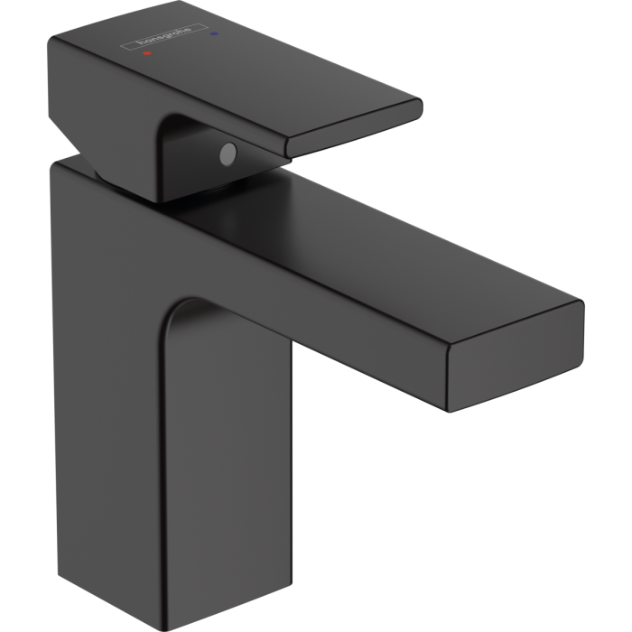 Смеситель для раковины с донным клапаном HANSGROHE Vernis Shape 100, черный матовый, 71561670