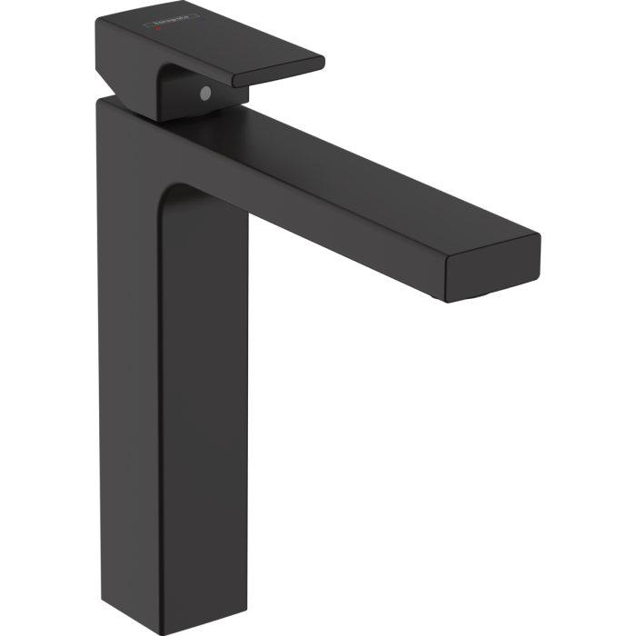 Смеситель для раковины с донным клапаном HANSGROHE Vernis Shape 190, черный матовый, 71562670