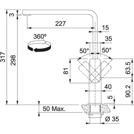 - Mixer FRANKE Mythos, 115.0547.852