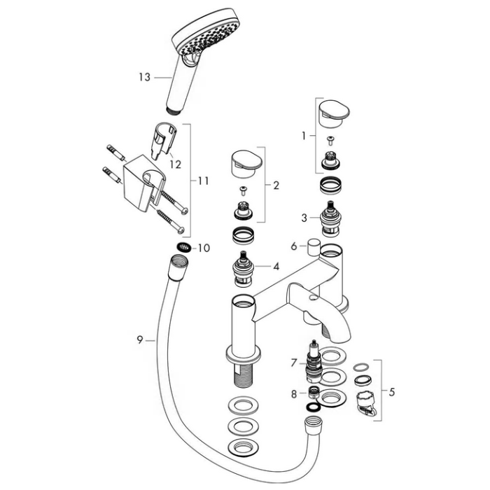 Hansgrohe Vernis Blend 2-Hole Bath Mixer, 71461670
