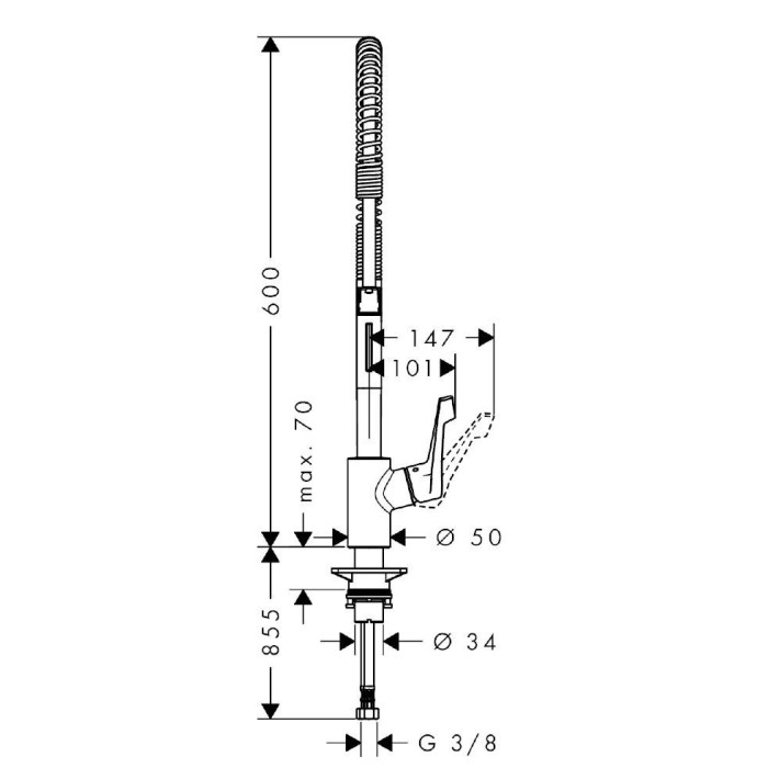 Köögi (kraanikausi) segisti HANSGROHE Cento XXL Semi-Pro 2jet, 14806000