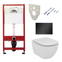 TECE concealed WC frame with black button Now the gasket is sturdy (4 in 1) + IDEAL STANDARD Tesi AquaBlade wall-mounted fixture