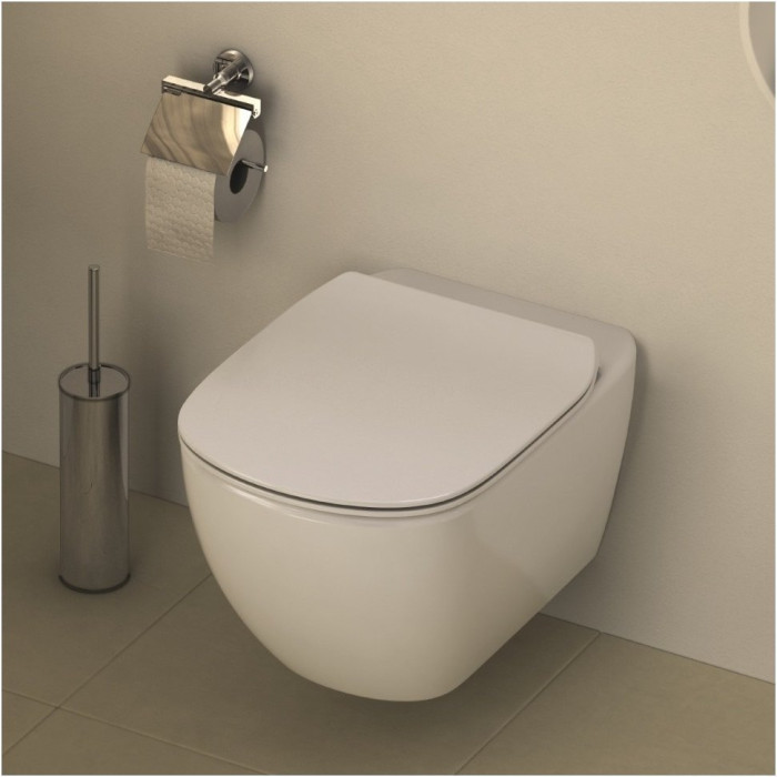 Potinkiline WC raam TECE musta nupuga Nüüd on tihend tugev (4 in 1) + IDEAALNE STANDARD Tesi AquaBlade riputatav seade