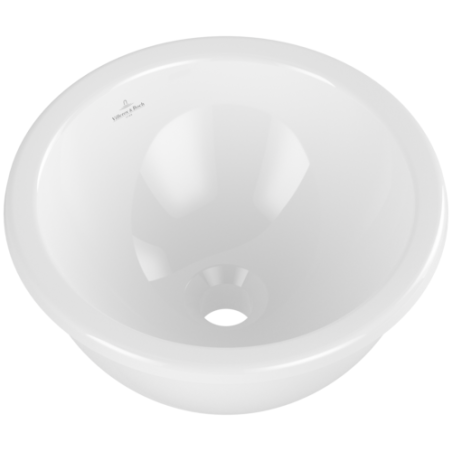 The sink VILLEROY & BOSH Loop & Friends 390 mm is installed under the countertop.