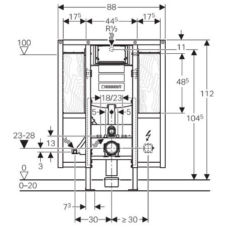 Potinkilised WC raami komplektid GEBERIT Duofix Sigma UP320, 111375005