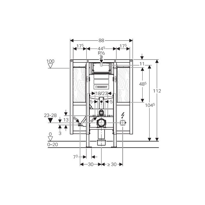 Geberit Duofix Sigma UP320 concealed WC frame set, 111375005