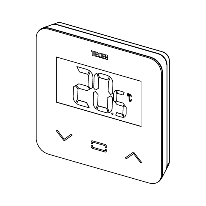 TECEfloor SH-DT surface-mounted room thermostat, liquid crystal display, black