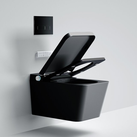 Hanging toilet with bidet function Rimless with seat and cover 800