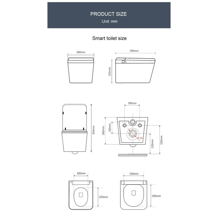 Rippuv WC koos bidetiga function Rimless koos iste ja kaanega 800