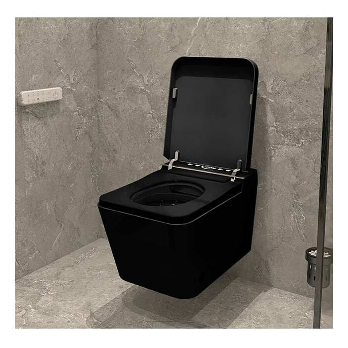 Hanging toilet with bidet function Rimless with seat and cover 800