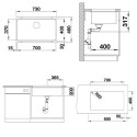 Под столешницей установлена мойка BLANCO ETAGON 700-U, Трюфель