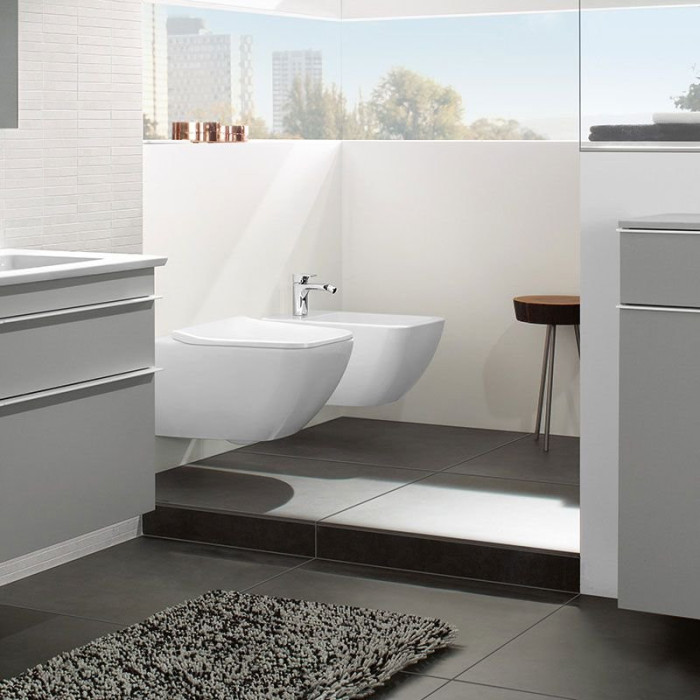Rippuv WC-pott VILLEROY & BOCH Venticello DirectFlush koos Slim (õhukese) aeglaselt sulguva kaanega, Ceramic plus kattega
