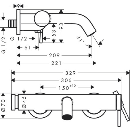 Vannisegisti HANSGROHE Tecturis S, 73422140