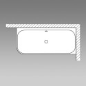 Corner bathtub VILLEROY & BOSH Oberon 2.1 Quaryl 180 x 80 cm, UBQ180OBN9CR00VD01