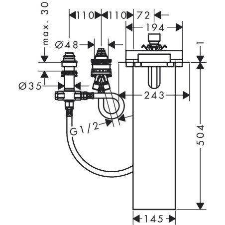 Paigalduskomplekt Basic Set 3 auguga vannisegisti HANSGROHE 13481180