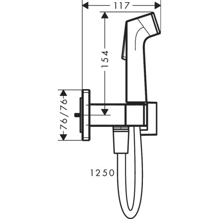 Potinkinis bidet dechelio komplekt HANSGROHE Square 1jet, 29233340
