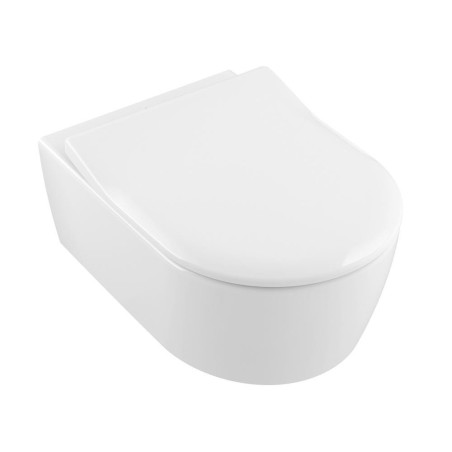 Rippuv WC-pott VILLEROY & BOCH Avento DirectFlush pehmea sulgemise kaanega Ceramic Plus kattega, 5656RSR1