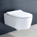 Wall-mounted toilet VILLEROY & BOCH Avento DirectFlush with soft-closing seat Ceramic Plus coating, 5656RSR1