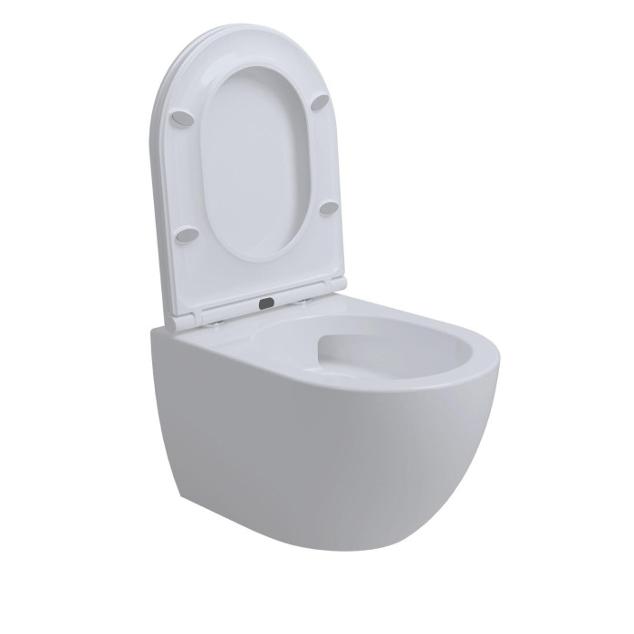 Rippuv WC EU Round W8 Rimless Compact pehmea sulgemise kaanega
