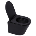 GROHE (3 in 1) concealed universal toilet frame set + SAT INFINITIO Compact Rimless wall-hung toilet black s