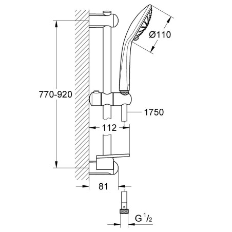 Комплект душевого стойка GROHE Euphoria 110 массаж, 27226001