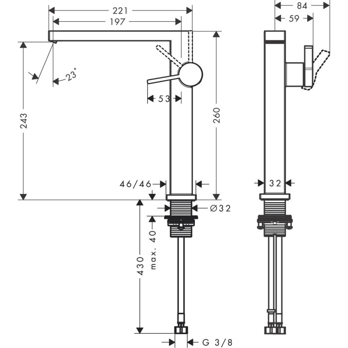 Käes oleva kraani HANSGROHE Tecturis E 240 CoolStart, 73072140