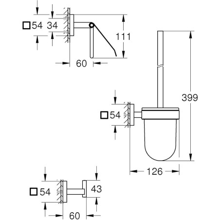GROHE Start Cube 3 in 1 tarvikute komplekt, 411232430