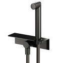 Hand shower set with water outlet and shelf MARINER Gun metal, WLS3002-GM