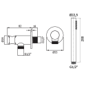 Hand shower set with water outlet MARINER WLS3018, Gun metal