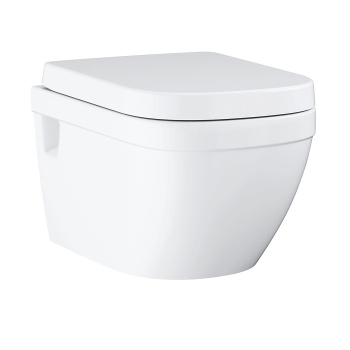 Подвесной унитаз GROHE Euro Ceramic Rimless с сиденьем и крышкой с мягким закрыванием, 39703000